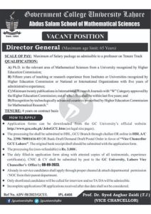 Gc University Lahore Jobs Apply Now Join Us