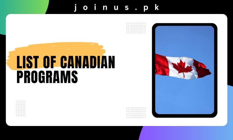 List of Canadian Programs