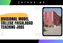 Photo of Divisional Model College Faisalabad Teaching Jobs 2024