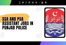 Photo of SSA and PSA Assistant Jobs in Punjab Police – Apply Now