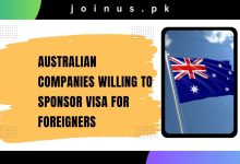 Photo of Australian Companies Willing to Sponsor Visa for Foreigners 2025